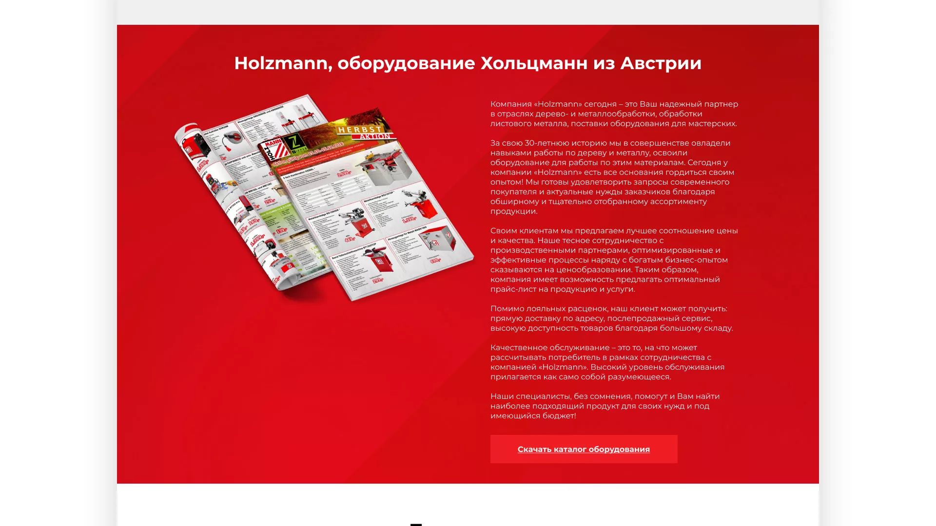 Создание сайта компании «HOLZMANN Maschinen GmbH» в Выксе